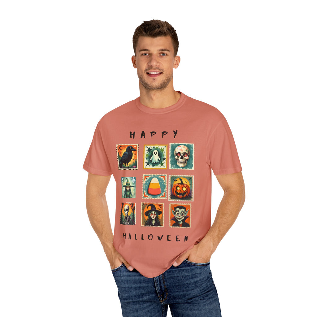 Halloween Graphic Tee, Unisex Garment-Dyed T-Shirt, Spooky Shirt, Halloween Costume, Fall Fashion, Holiday Apparel
