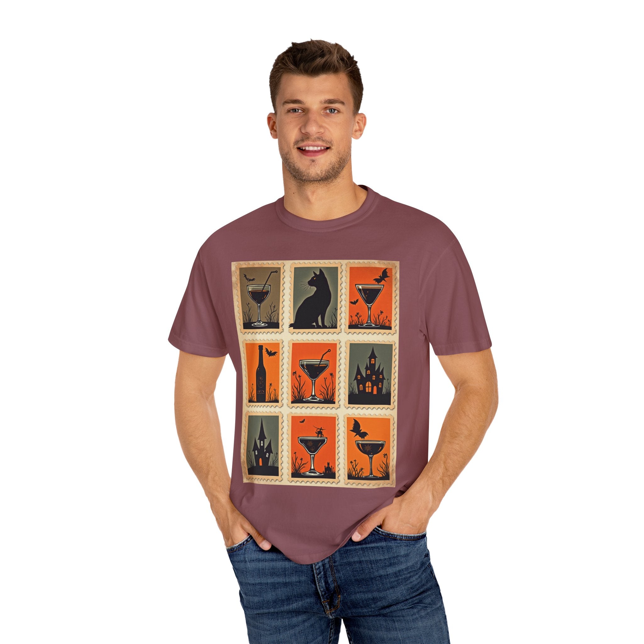 Halloween Cocktails Unisex Garment-Dyed T-shirt