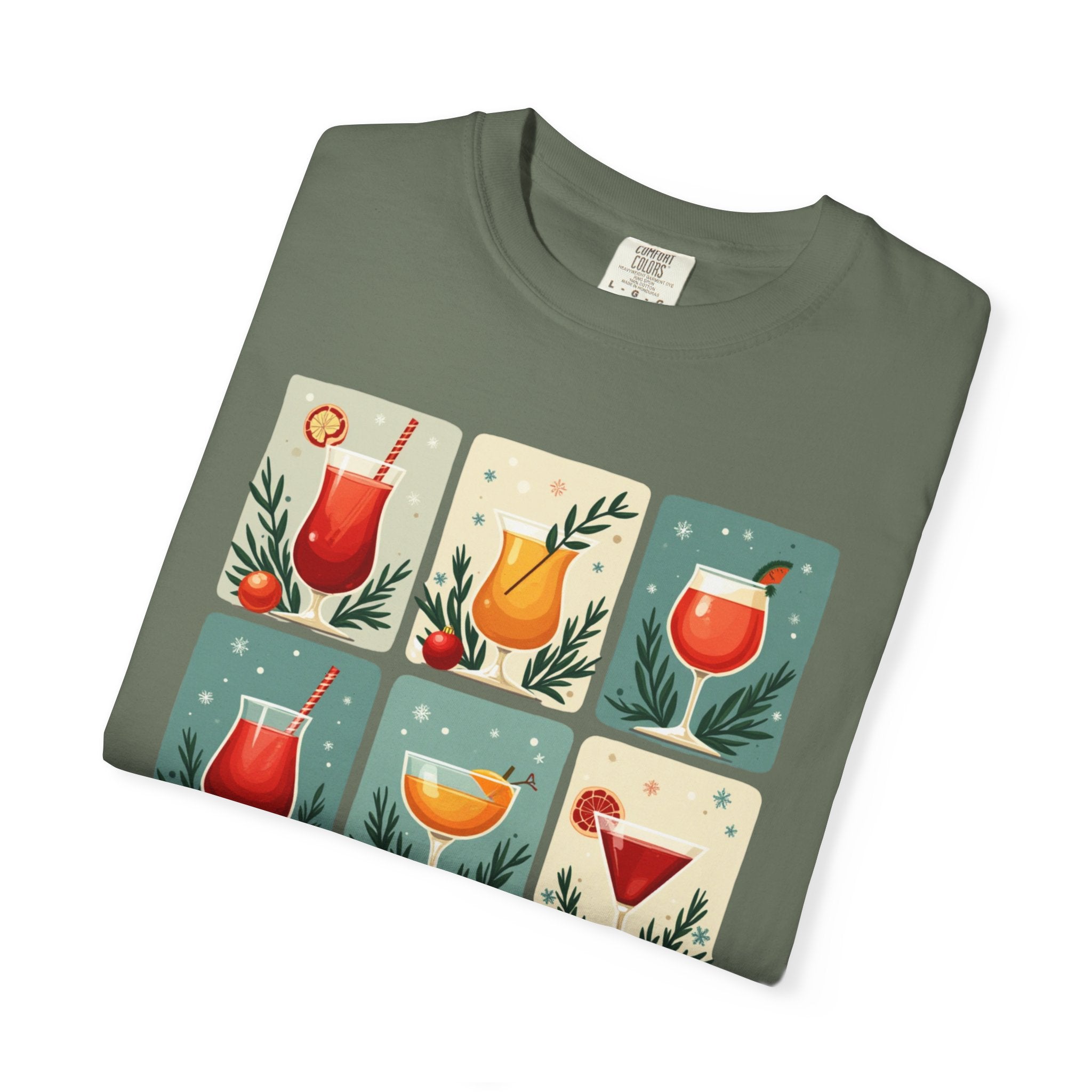 Mid Century Modern Christmas Cheer Unisex T-shirt - Cocktails