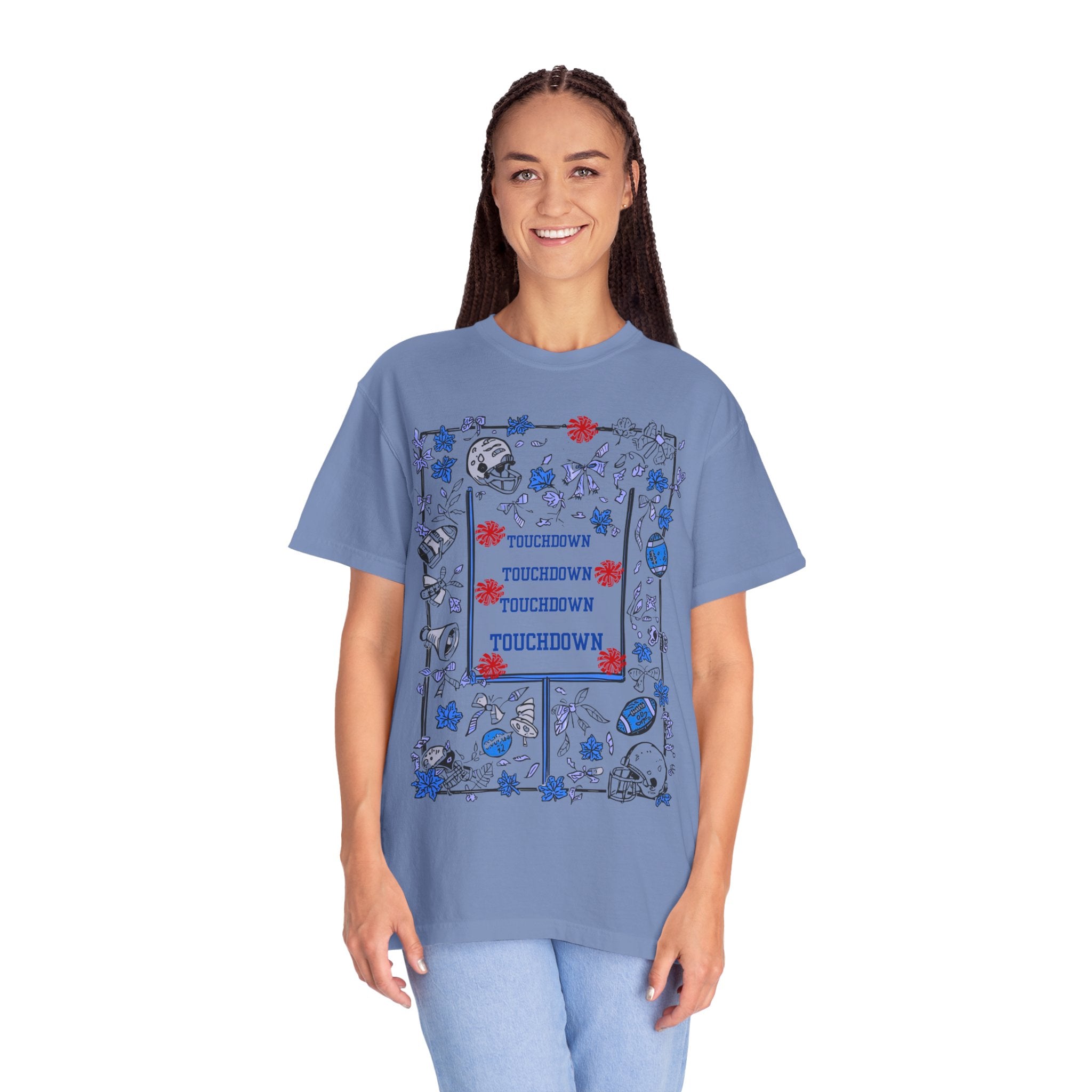 Football Season Graphic Tee, Unisex Garment-Dyed T-Shirt, Fall Fashion, Holiday Apparel,