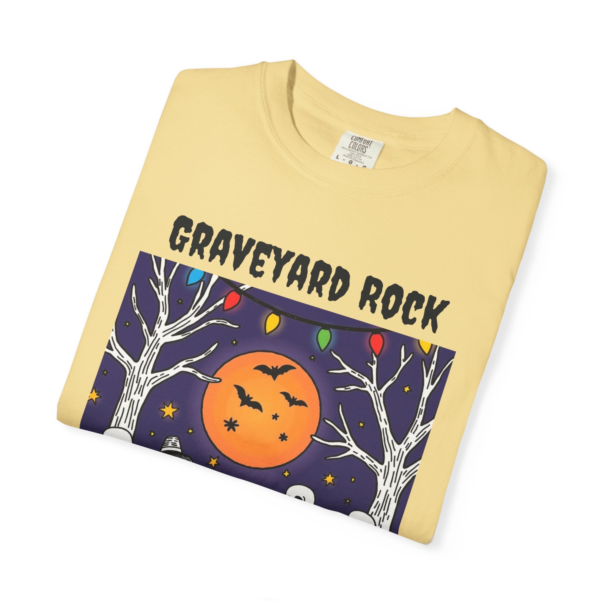 Halloween Graphic Tee, Skeleton Band, Graveyard Rock, Spooky Shirt, Halloween Costume, Fall Fashion, Holiday Apparel