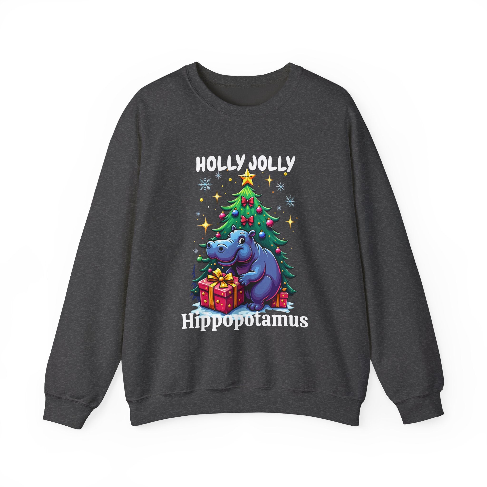Holly Jolly Hippopotamus Christmas Sweatshirt