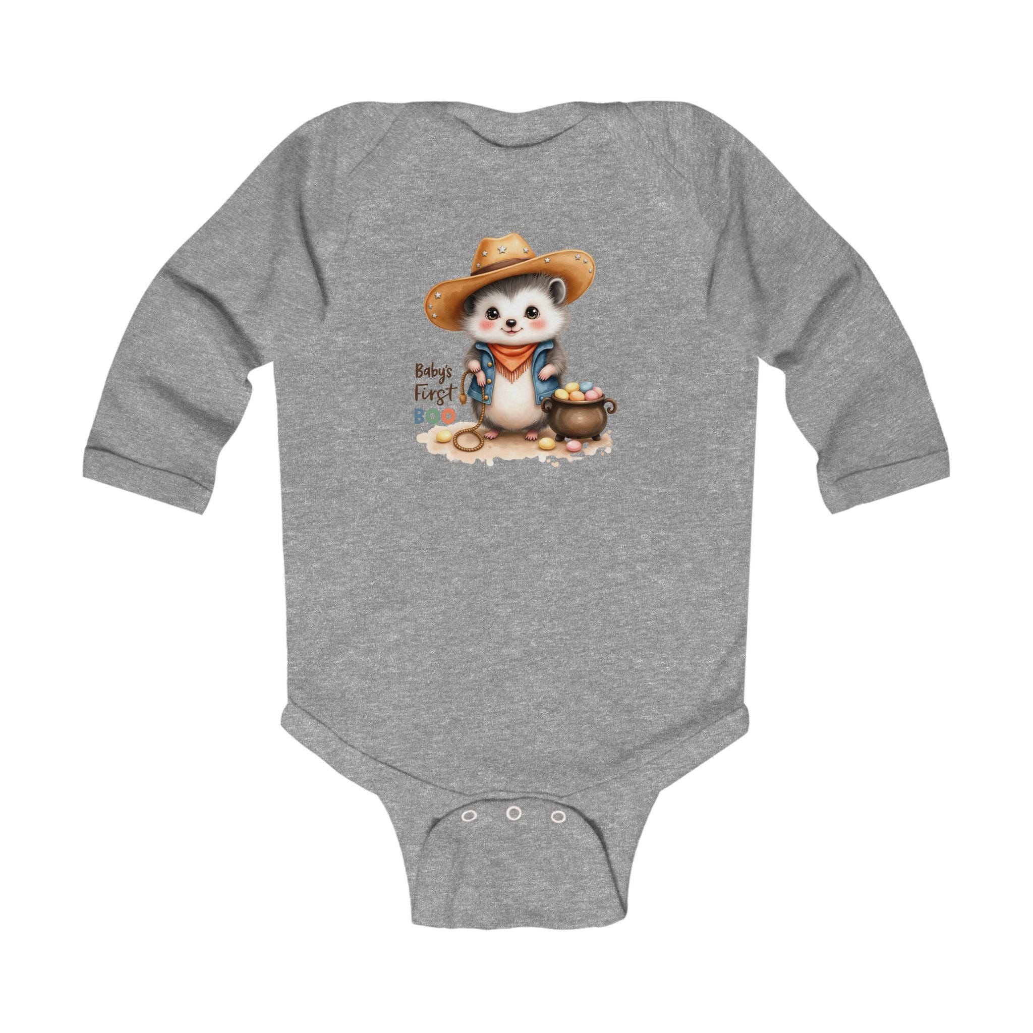 Baby's First Boo Bodysuit, Halloween Infant Bodysuit, Cute Baby Costume, Fall Holiday Gift, Baby Raccoon in Vampire Outfit