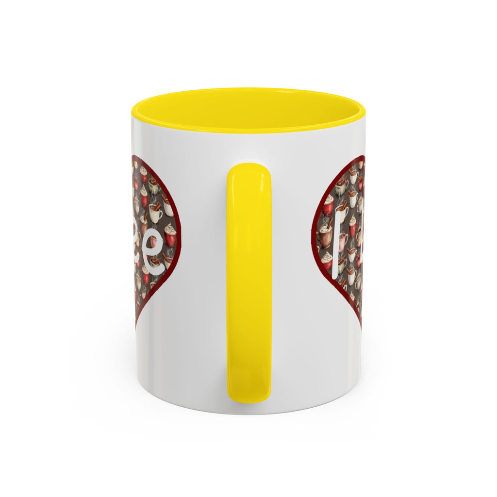Coffee Mug - Cute Christmas Hearts with I Love Coffee