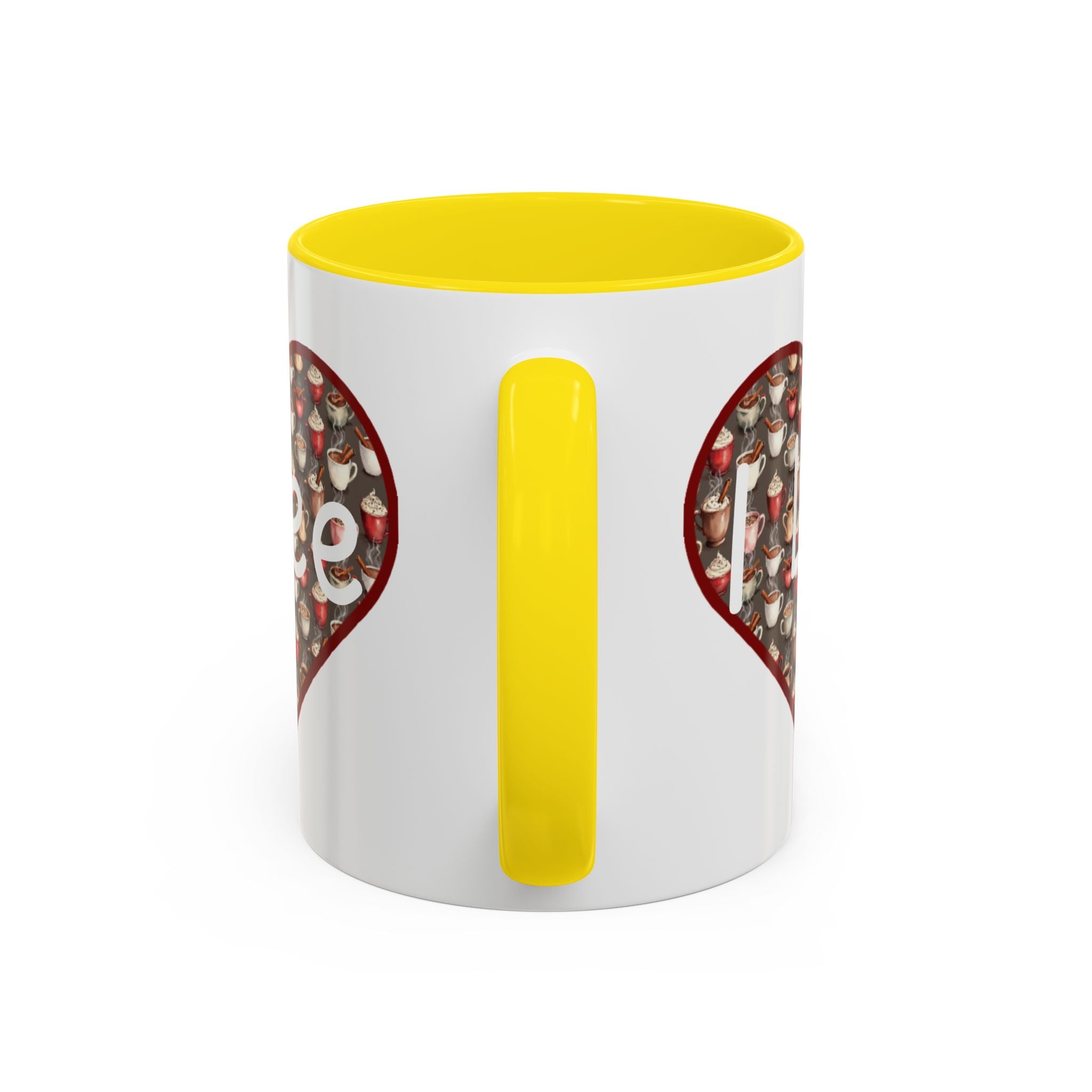 Coffee Mug - Cute Christmas Hearts with I Love Coffee