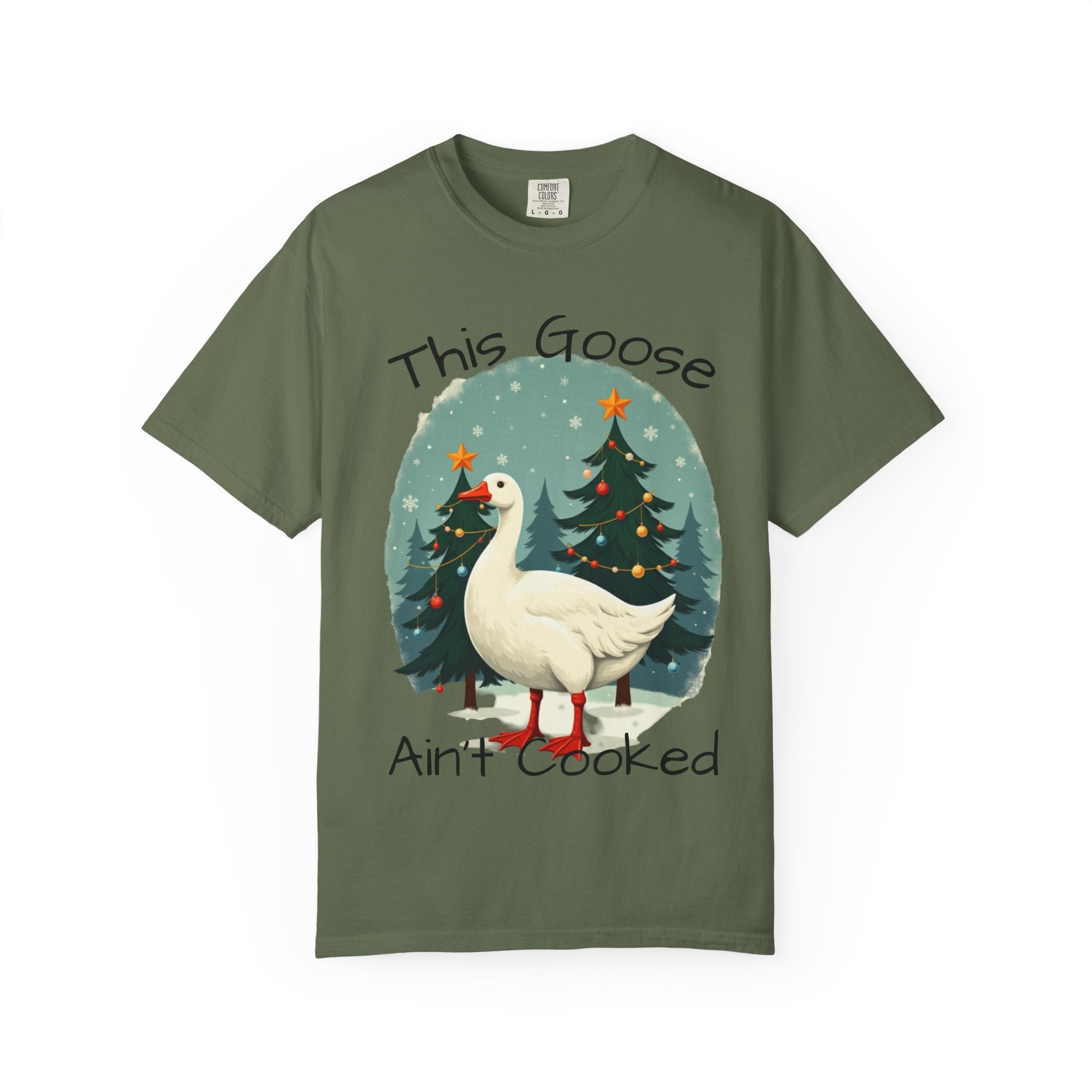 Christmas Goose Unisex T-shirt - Aint Cooked Funny Holiday Christmas Design