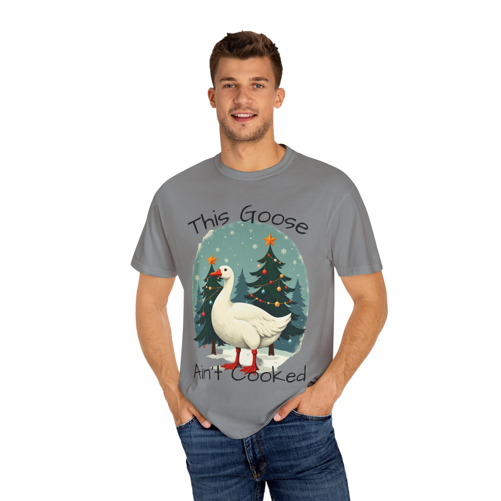Christmas Goose Unisex T-shirt - Aint Cooked Funny Holiday Christmas Design