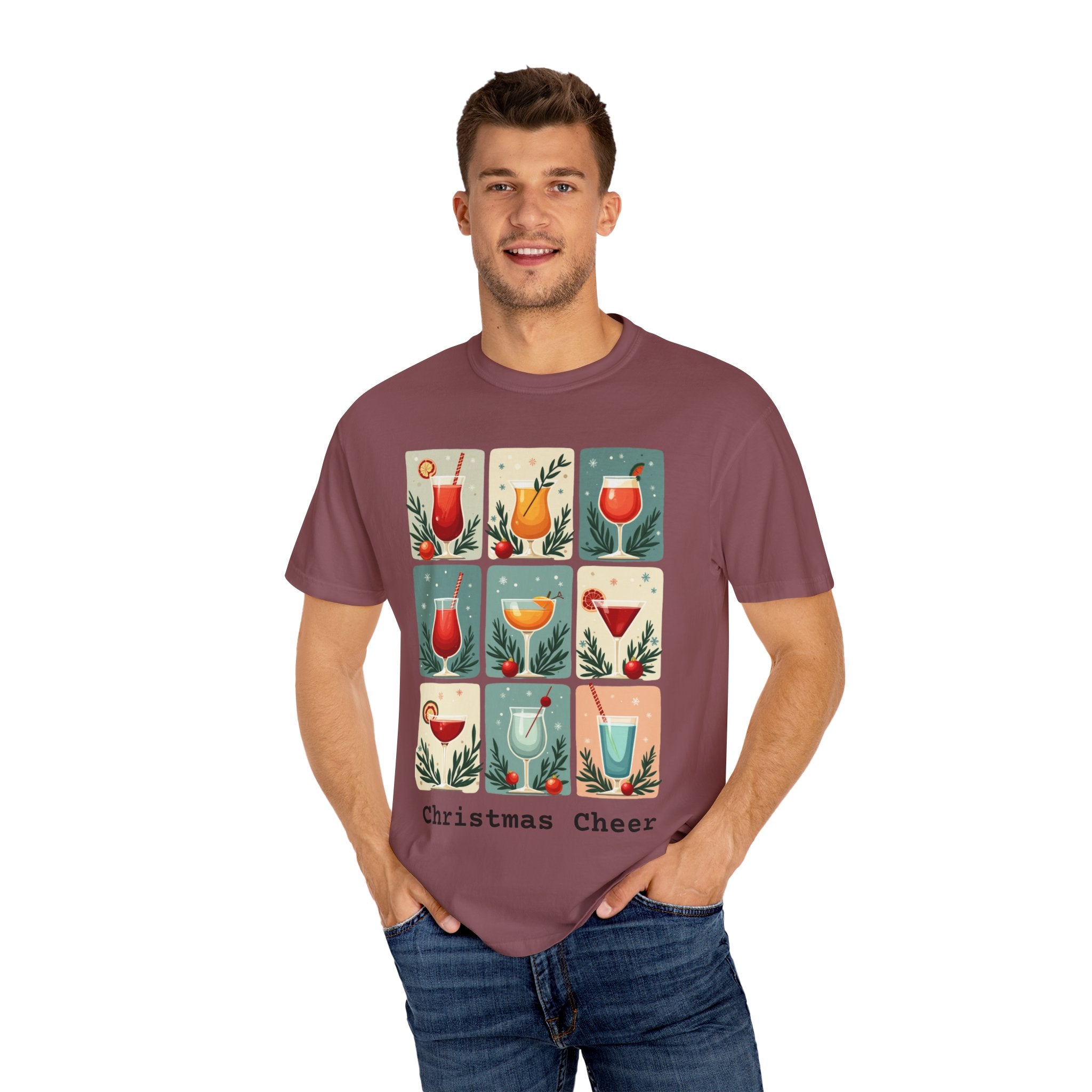 Mid Century Modern Christmas Cheer Unisex T-shirt - Cocktails