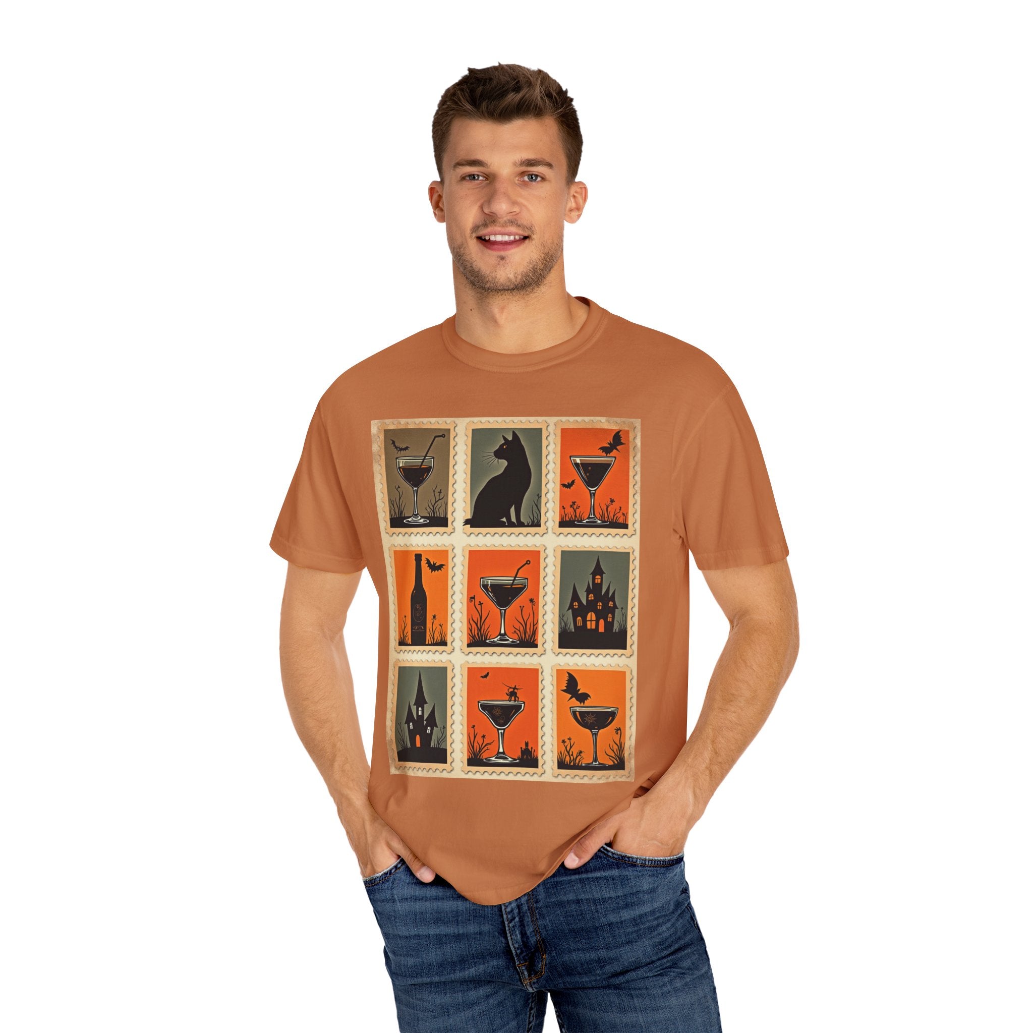 Halloween Cocktails Unisex Garment-Dyed T-shirt