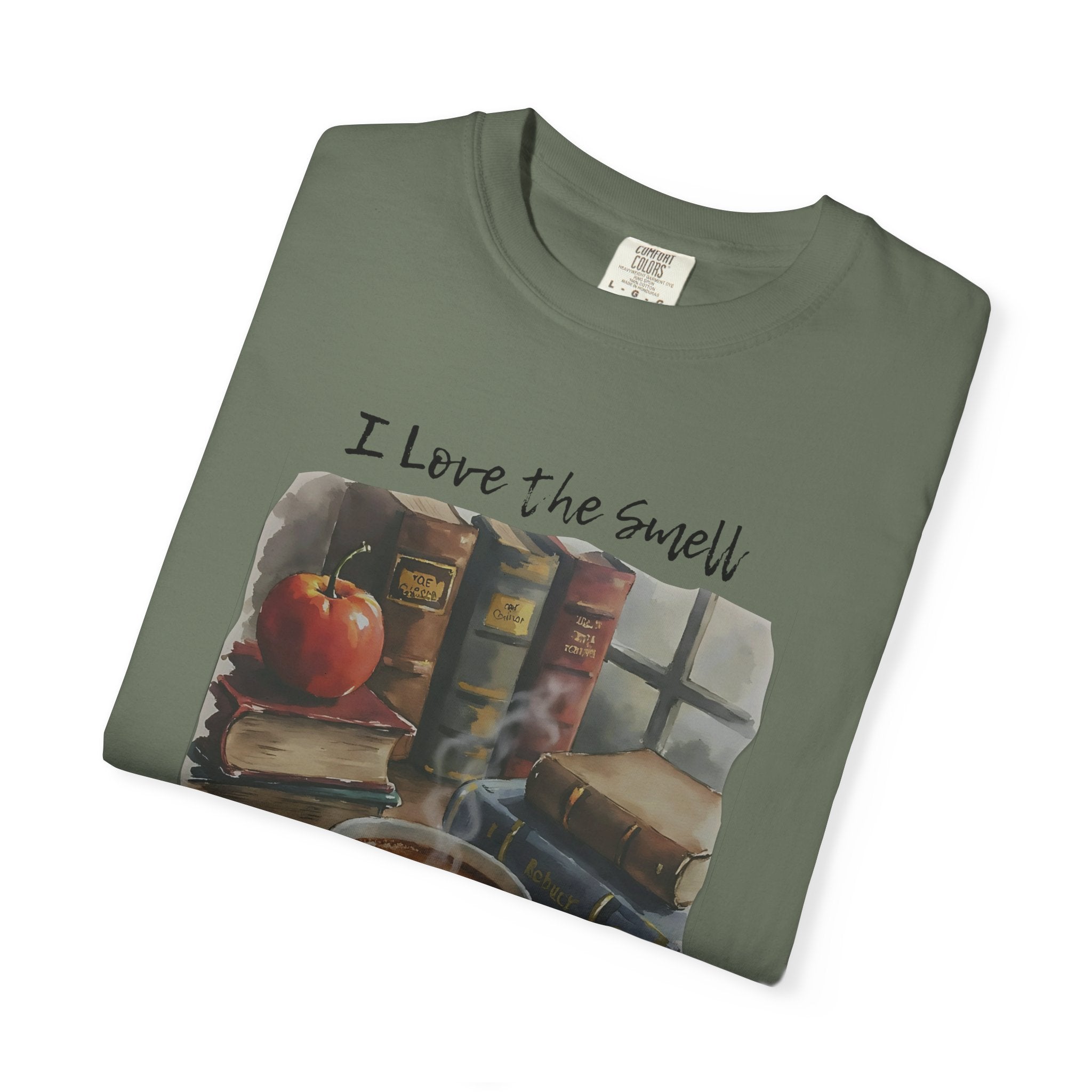 Book Lover T-Shirt - I Love the Smell of Old Books and Coffee