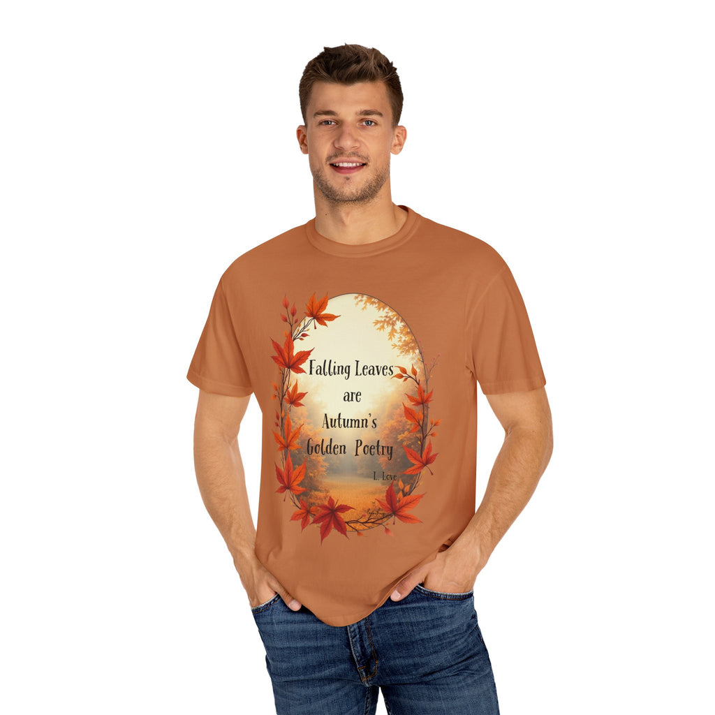Autumn Poetry T-Shirt, Fall Fashion Tee, Seasonal Wear, Cozy Gift, Nature Lover Shirt