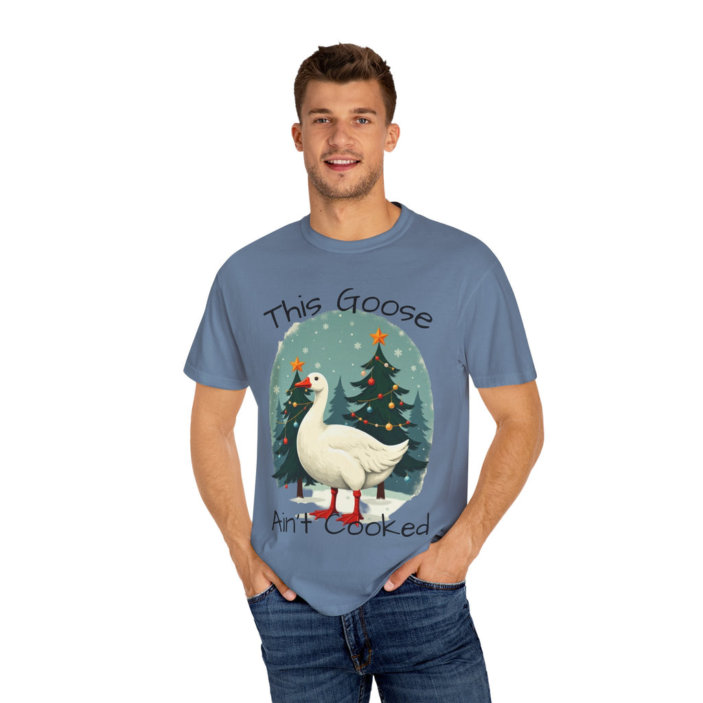 Christmas Goose Unisex T-shirt - Aint Cooked Funny Holiday Christmas Design
