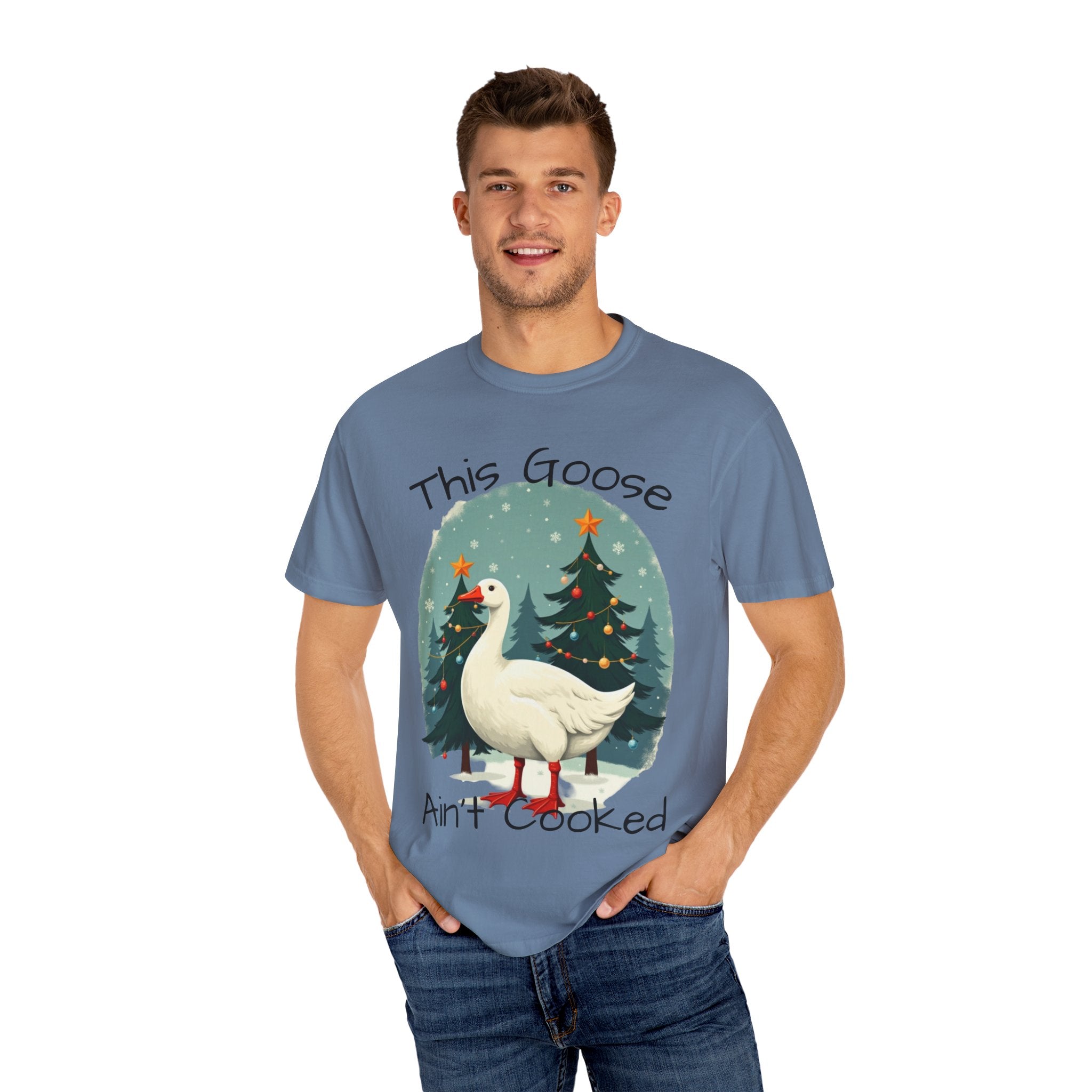 Christmas Goose Unisex T-shirt - Aint Cooked Funny Holiday Christmas Design