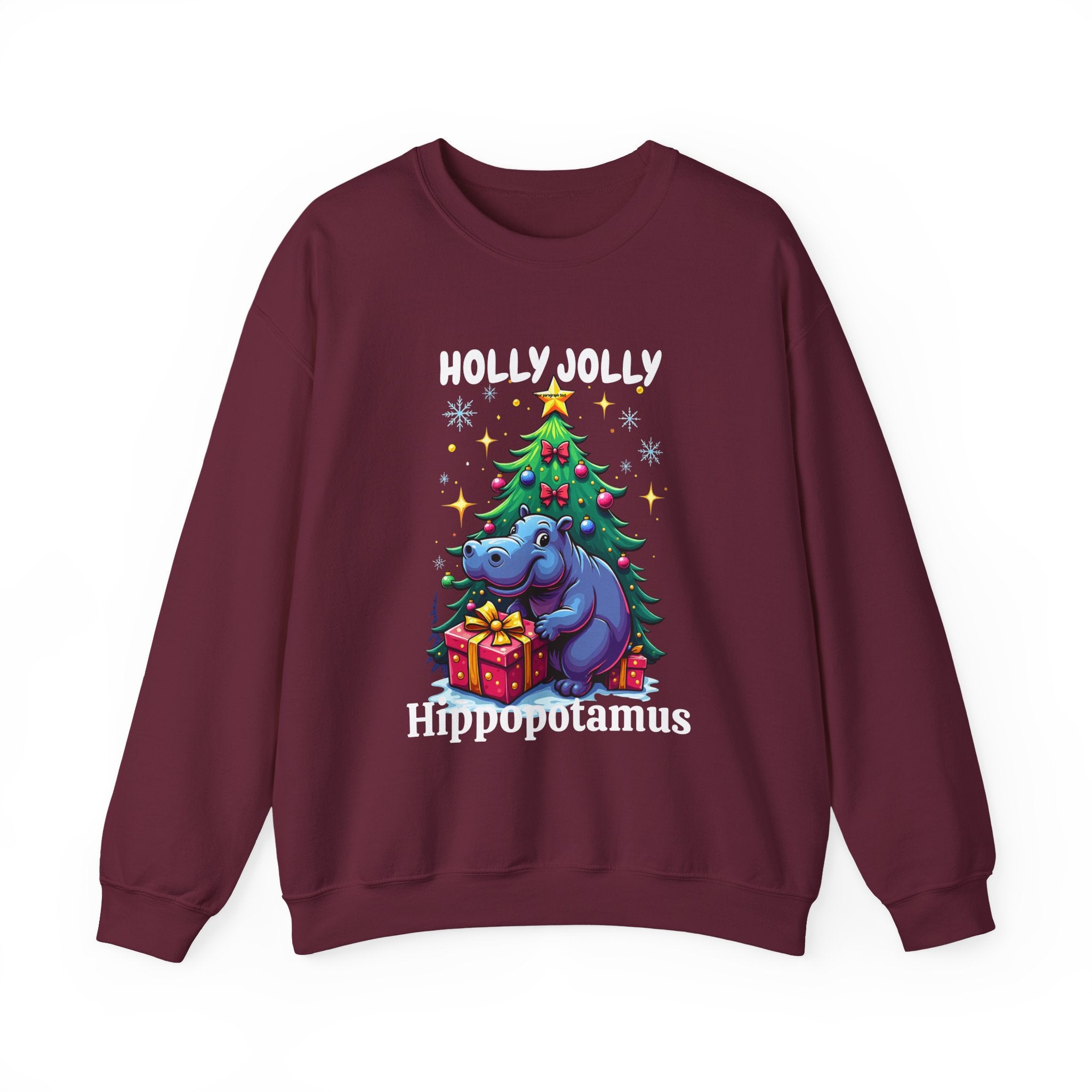Holly Jolly Hippopotamus Christmas Sweatshirt
