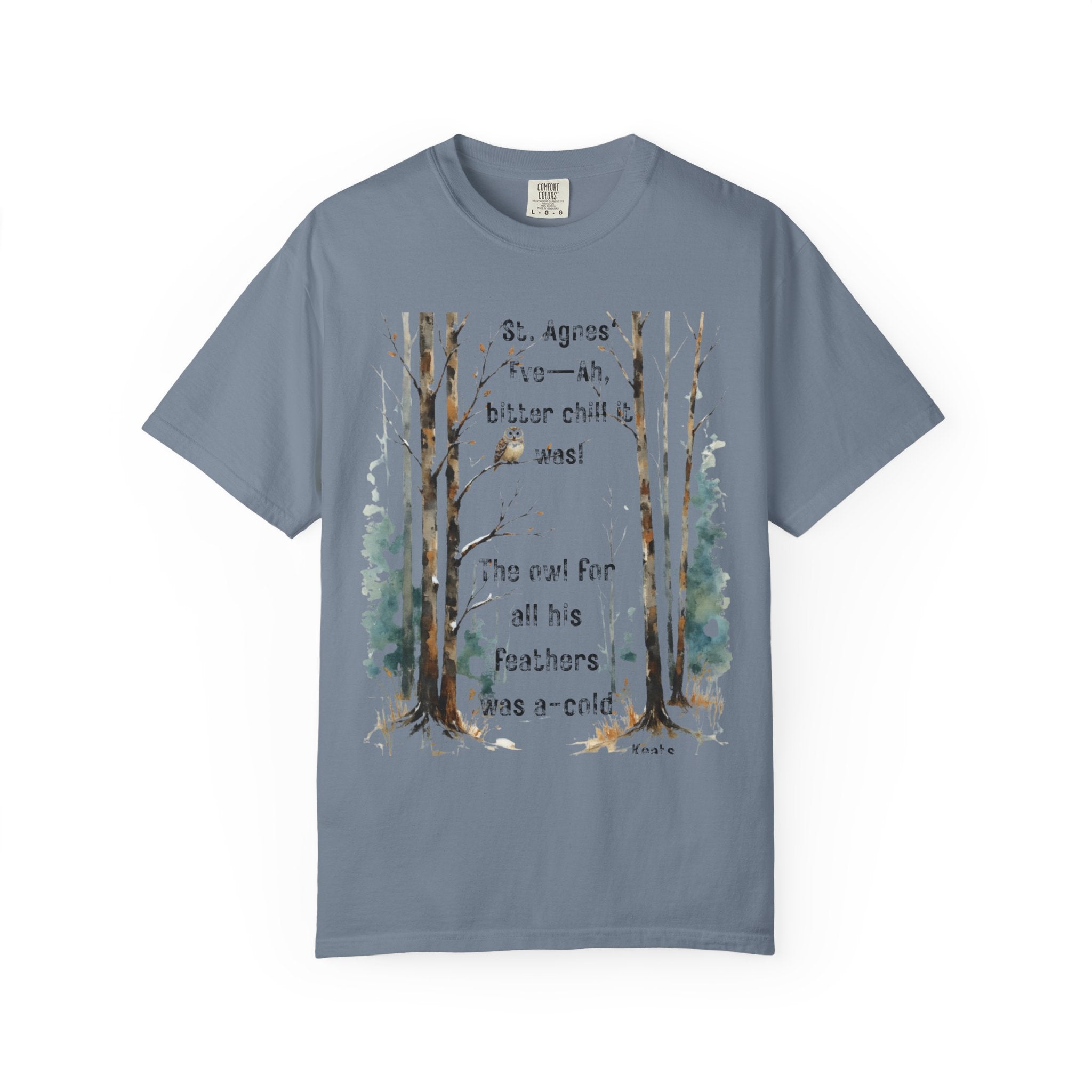 Keats St Agnes Eve Owl Winter Woods Watercolor Style