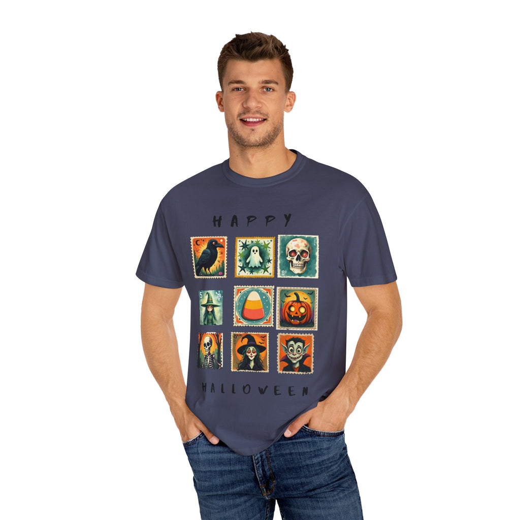 Halloween Graphic Tee, Unisex Garment-Dyed T-Shirt, Spooky Shirt, Halloween Costume, Fall Fashion, Holiday Apparel