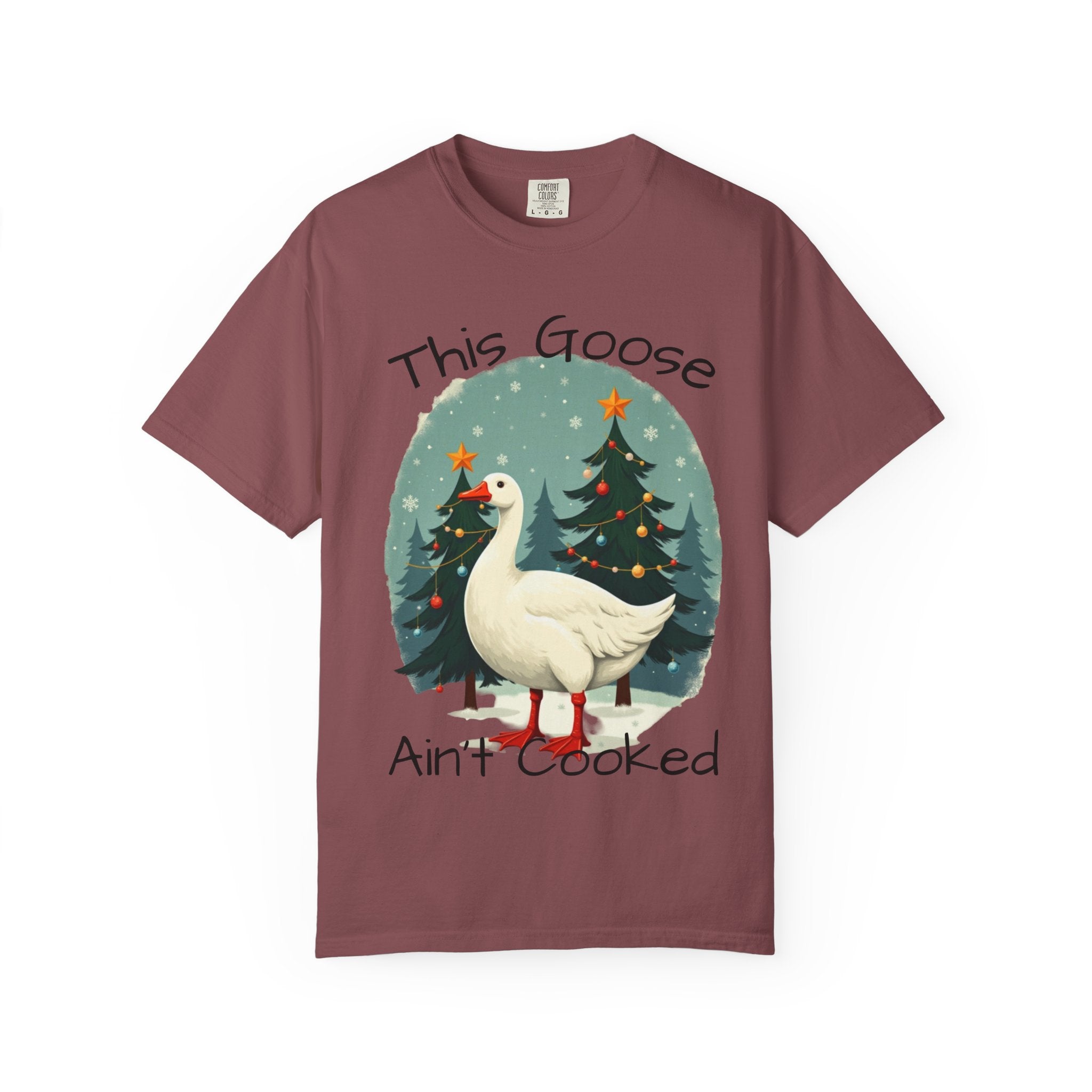 Christmas Goose Unisex T-shirt - Aint Cooked Funny Holiday Christmas Design