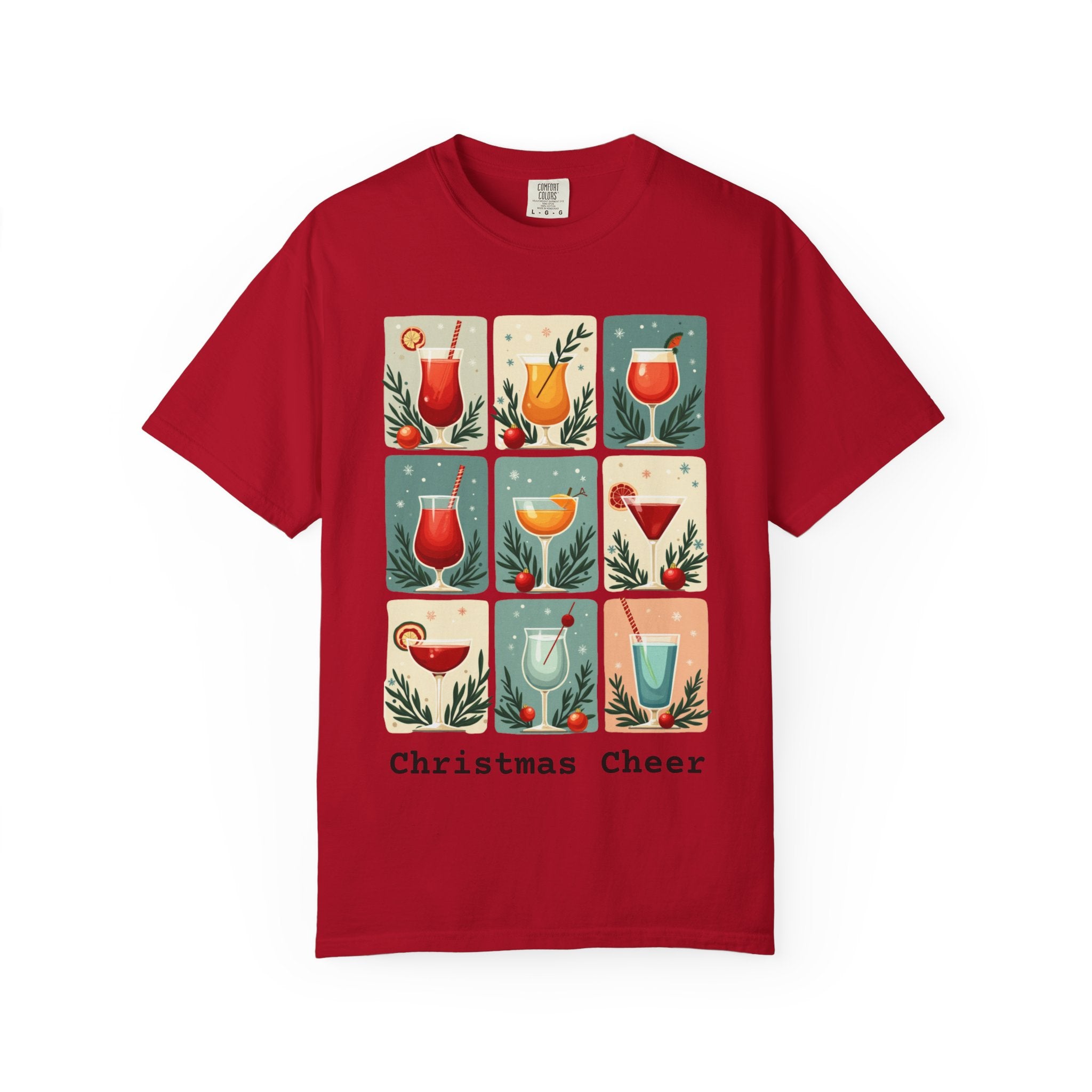 Mid Century Modern Christmas Cheer Unisex T-shirt - Cocktails