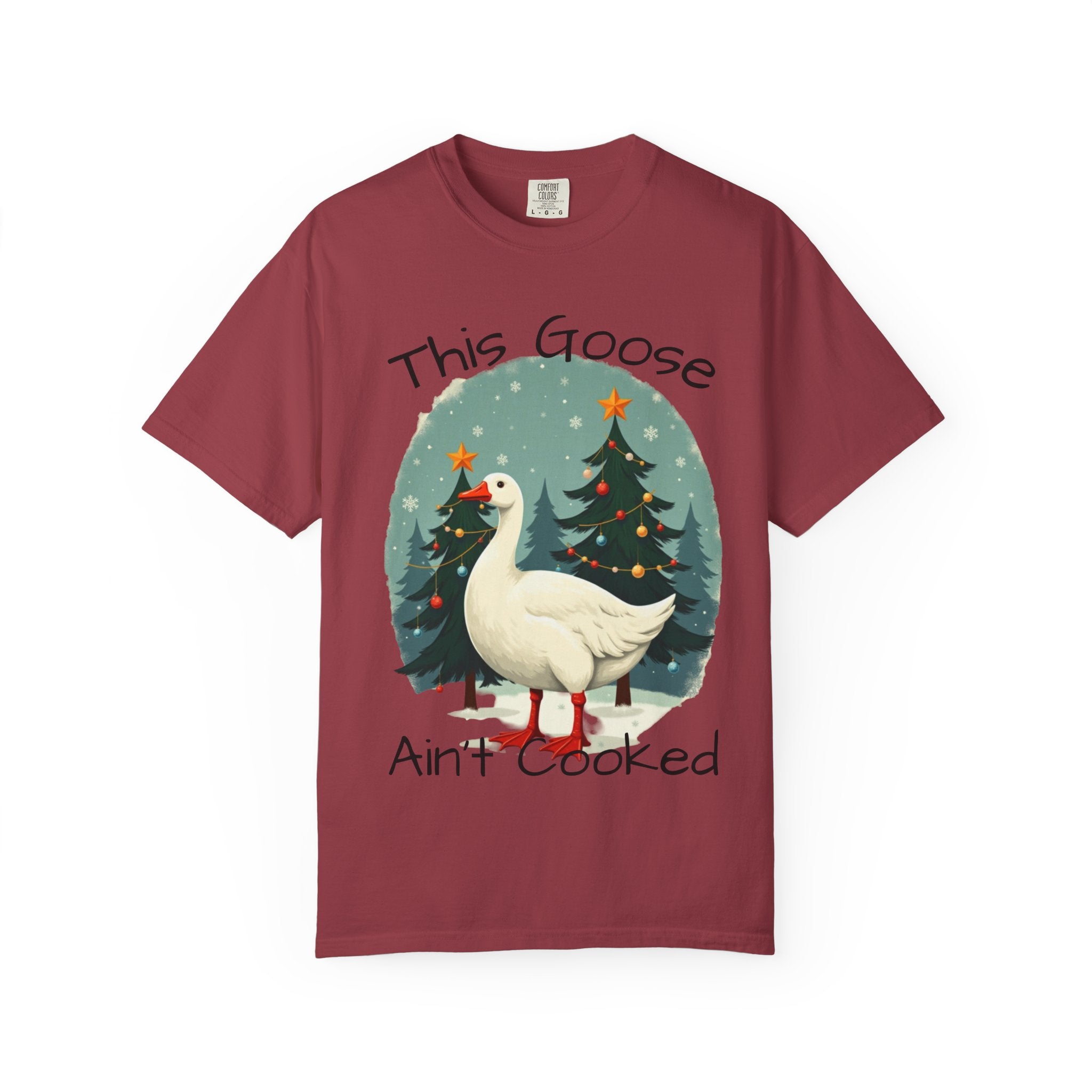 Christmas Goose Unisex T-shirt - Aint Cooked Funny Holiday Christmas Design